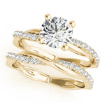 Round Twisted Shank Lab Grown Diamond Engagement Ring - VS1 D/E/F | 14K & 18K Gold | 14K Yellow Gold | Round Lab Diamond | Picasso Gold & Diamond Chicago