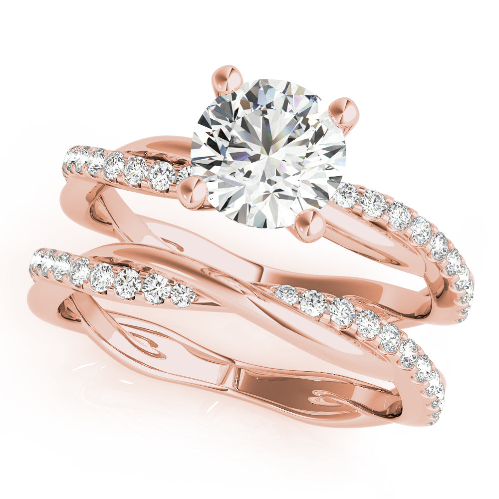 Round Twisted Shank Lab Grown Diamond Engagement Ring - VS1 D/E/F | 14K & 18K Gold | 14K Yellow Gold | Round Lab Diamond | Picasso Gold & Diamond Chicago