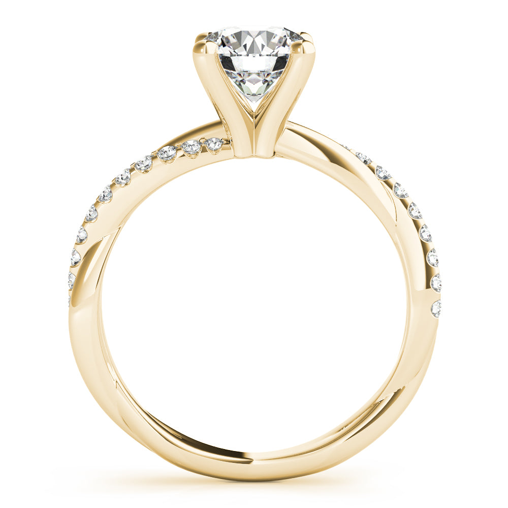 Round Twisted Shank Lab Grown Diamond Engagement Ring - VS1 D/E/F | 14K & 18K Gold | 14K Rose Gold | Round Lab Diamond | Picasso Gold & Diamond Chicago