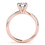 Round Twisted Shank Lab Grown Diamond Engagement Ring - VS1 D/E/F | 14K & 18K Gold | 14K Rose Gold | Round Lab Diamond | Picasso Gold & Diamond Chicago