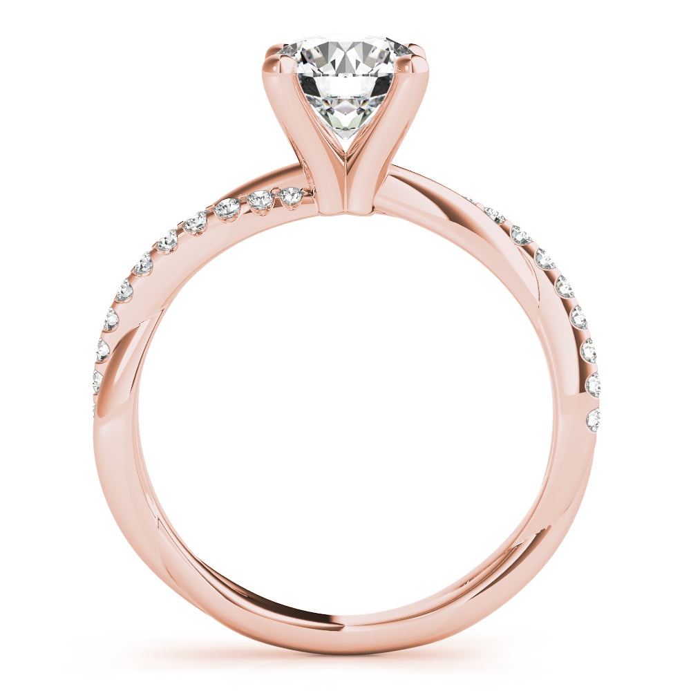 Round Twisted Shank Lab Grown Diamond Engagement Ring - VS1 D/E/F | 14K & 18K Gold | 14K Rose Gold | Round Lab Diamond | Picasso Gold & Diamond Chicago