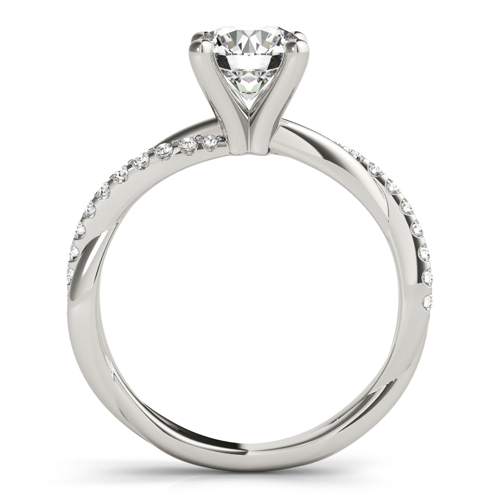Round Twisted Shank Lab Grown Diamond Engagement Ring - VS1 D/E/F | 14K & 18K Gold | 14K Rose Gold | Round Lab Diamond | Picasso Gold & Diamond Chicago