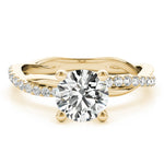 Round Twisted Shank Lab Grown Diamond Engagement Ring - VS1 D/E/F | 14K & 18K Gold | 18K White Gold | Round Lab Diamond | Picasso Gold & Diamond Chicago