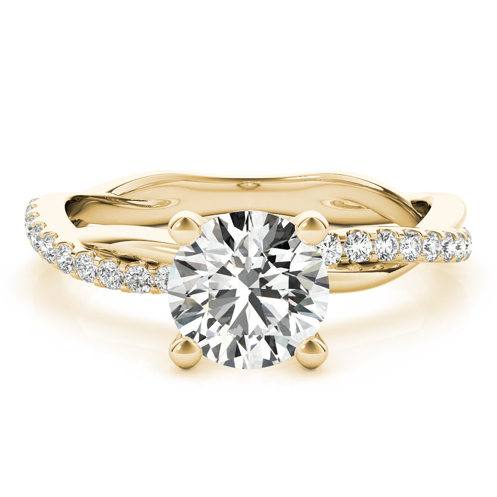 Round Twisted Shank Lab Grown Diamond Engagement Ring - VS1 D/E/F | 14K & 18K Gold | 18K White Gold | Round Lab Diamond | Picasso Gold & Diamond Chicago