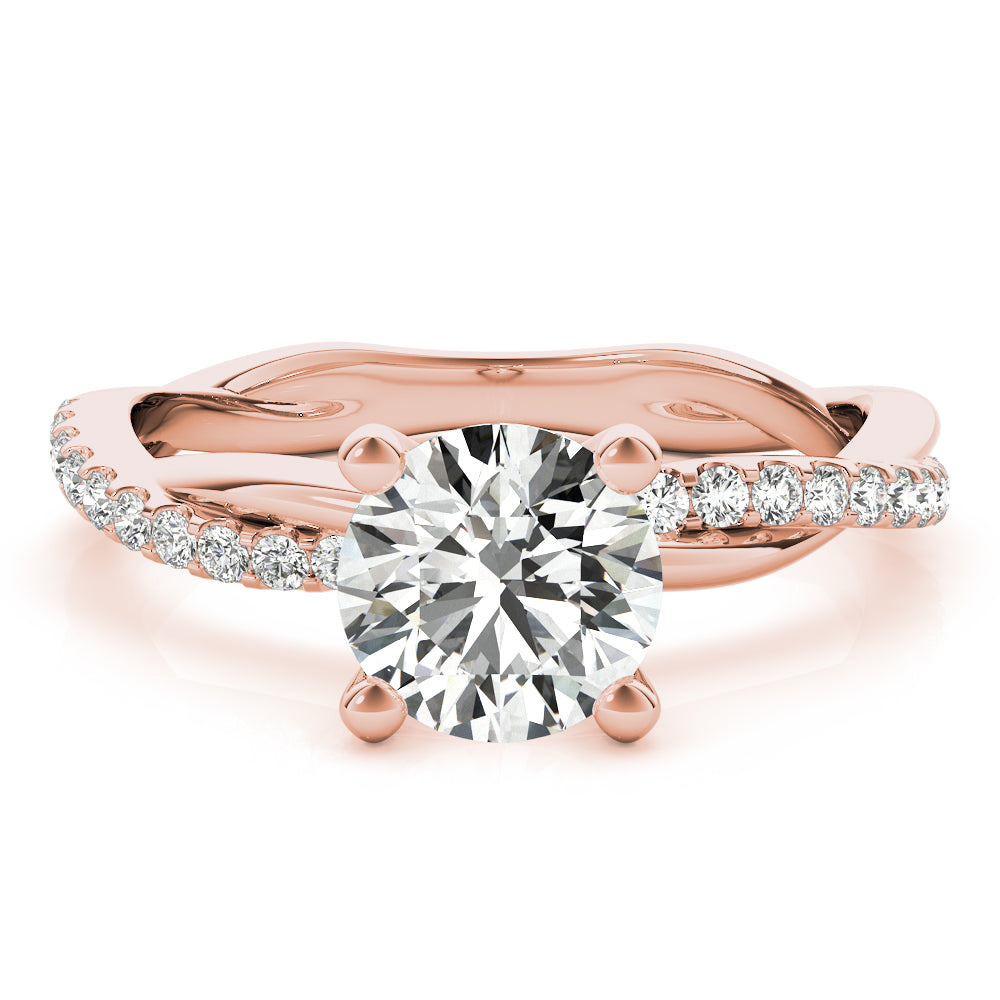 Round Twisted Shank Lab Grown Diamond Engagement Ring - VS1 D/E/F | 14K & 18K Gold | 18K White Gold | Round Lab Diamond | Picasso Gold & Diamond Chicago