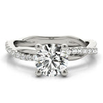 Round Twisted Shank Lab Grown Diamond Engagement Ring - VS1 D/E/F | 14K & 18K Gold | 18K White Gold | Round Lab Diamond | Picasso Gold & Diamond Chicago