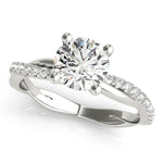 Round Twisted Shank Lab Grown Diamond Engagement Ring - VS1 D/E/F | 14K & 18K Gold | 14K White Gold | Round Lab Diamond | Picasso Gold & Diamond Chicago