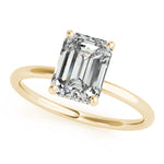 1/10 ct tw Emerald-Cut Lab Grown Diamond Engagement Ring Setting in 14K Yellow Gold