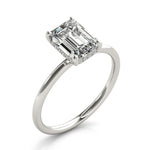 1/10 ct tw Emerald-Cut Lab Grown Diamond Engagement Ring Setting in 14K White Gold