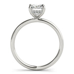 1/10 ct tw Emerald-Cut Lab Grown Diamond Engagement Ring Setting in 14K White Gold