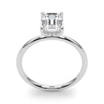1/10 ct tw Emerald-Cut Lab Grown Diamond Engagement Ring Setting in 14K White Gold
