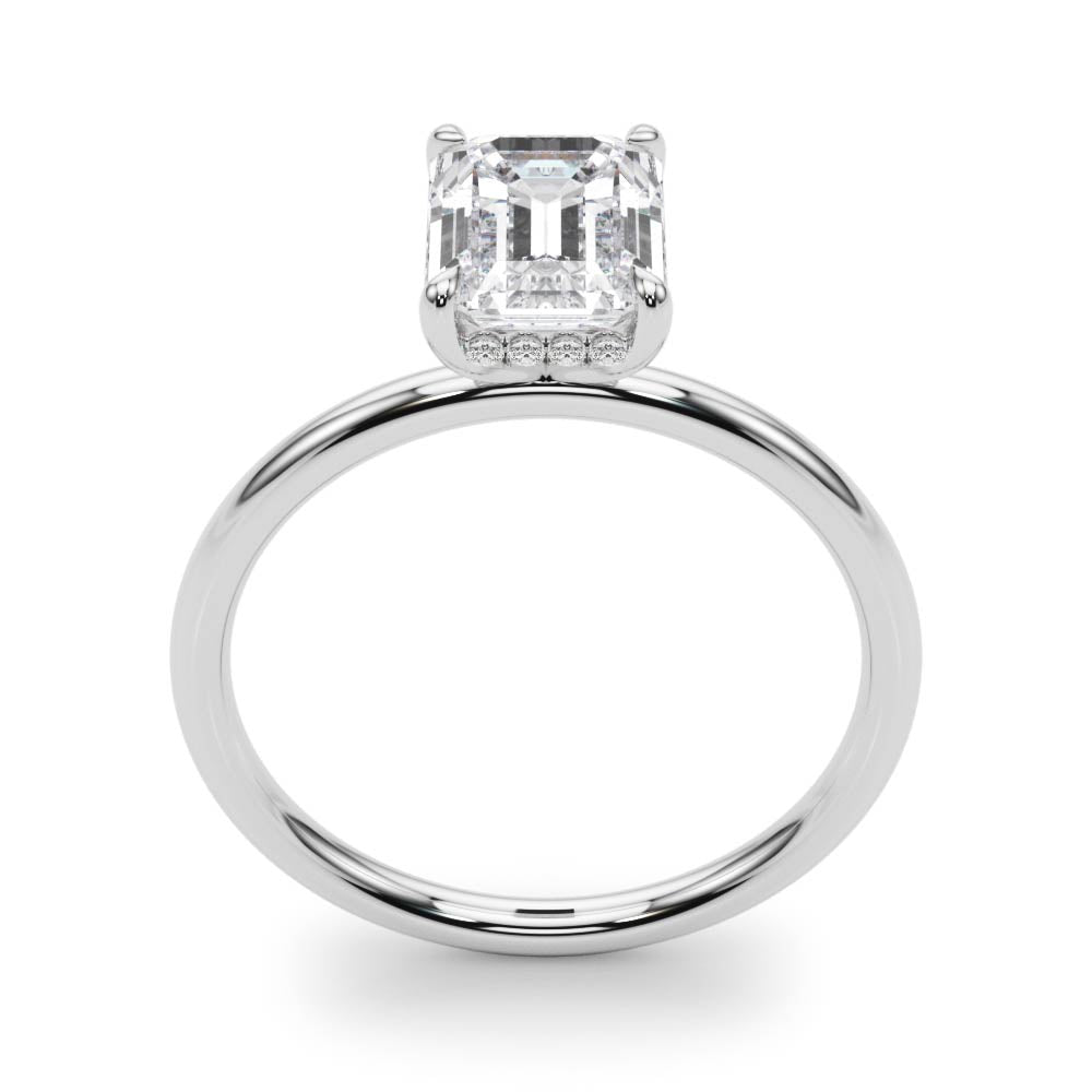 1/10 ct tw Emerald-Cut Lab Grown Diamond Engagement Ring Setting in 14K White Gold
