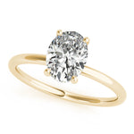 1/15 ct tw Oval Lab Grown Diamond Engagement Ring Setting in 14K Yellow Gold
