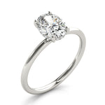 1/10 ct tw Oval Lab Grown Diamond Engagement Ring Setting in 14K White Gold