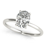 1/10 ct tw Oval Lab Grown Diamond Engagement Ring Setting in 14K White Gold