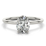 1/10 ct tw Oval Lab Grown Diamond Engagement Ring Setting in 14K White Gold
