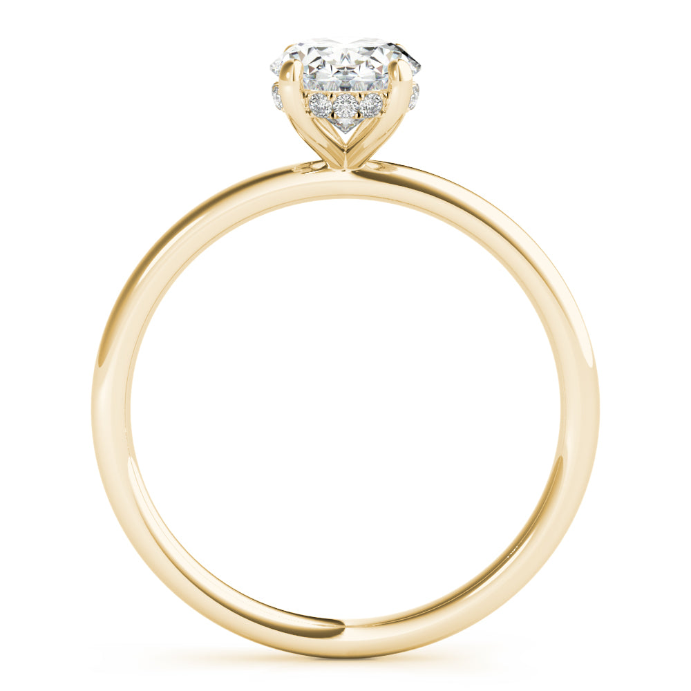 1/15 ct tw Oval Lab Grown Diamond Engagement Ring Setting in 14K Yellow Gold