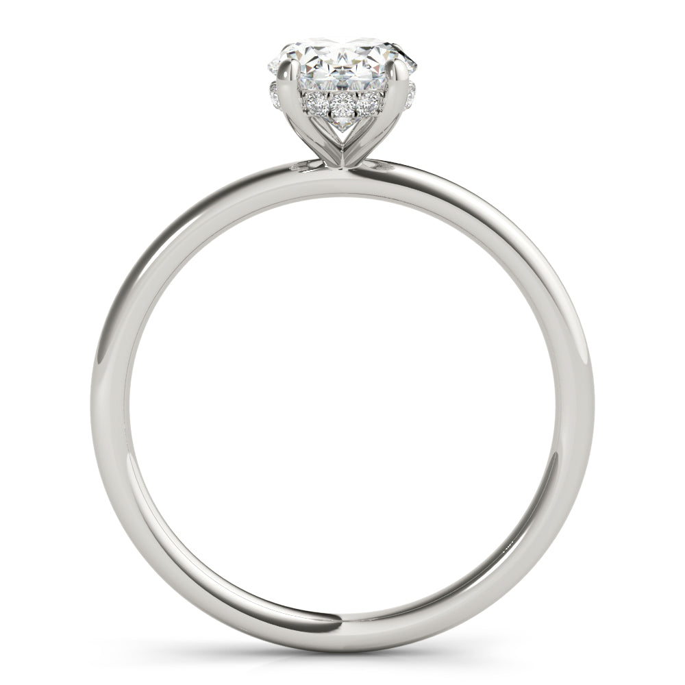 1/10 ct tw Oval Lab Grown Diamond Engagement Ring Setting in 14K White Gold