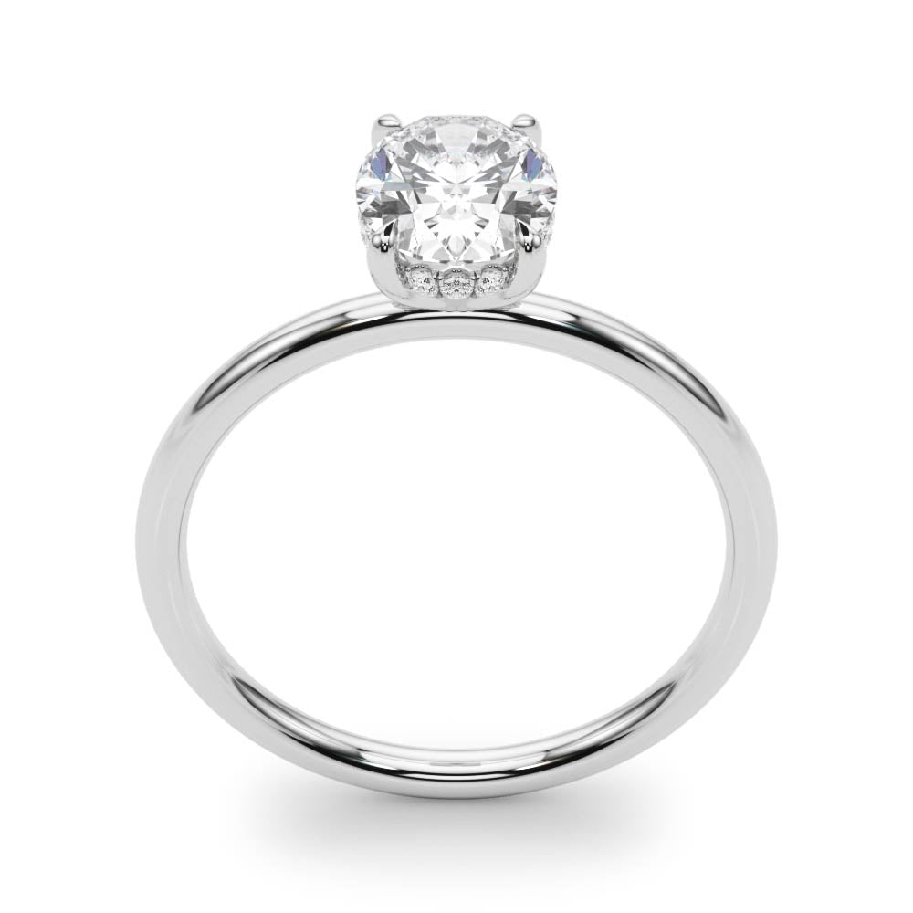 1/10 ct tw Oval Lab Grown Diamond Engagement Ring Setting in 14K White Gold