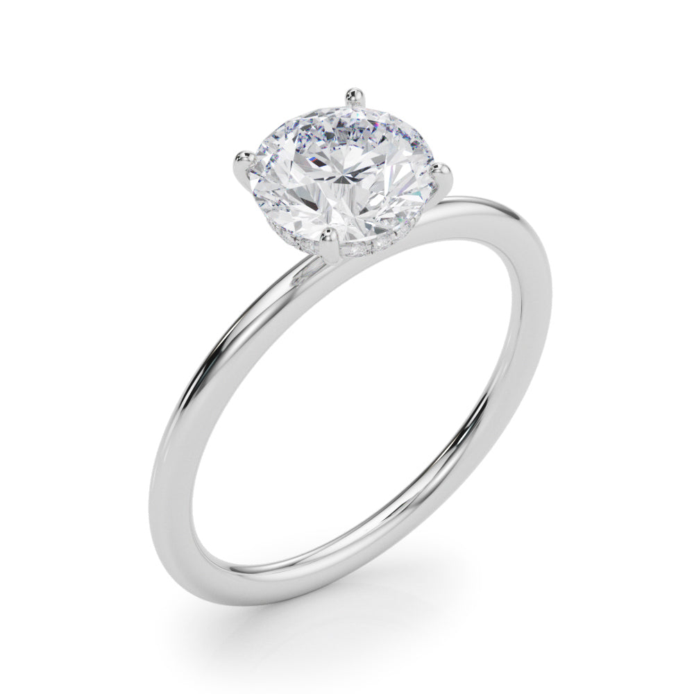 3 ct Round Lab Grown Diamond Engagement Ring Setting in 14K White Gold