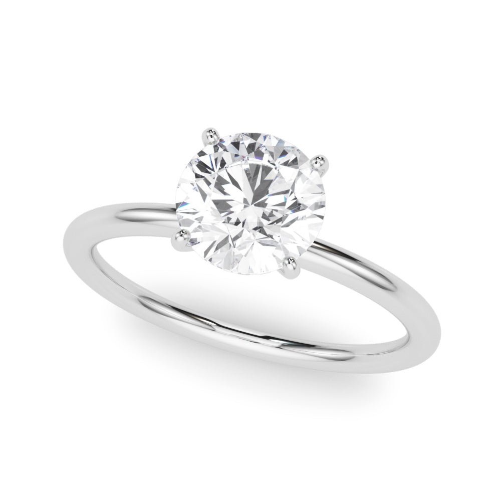 3 ct Round Lab Grown Diamond Engagement Ring Setting in 14K White Gold
