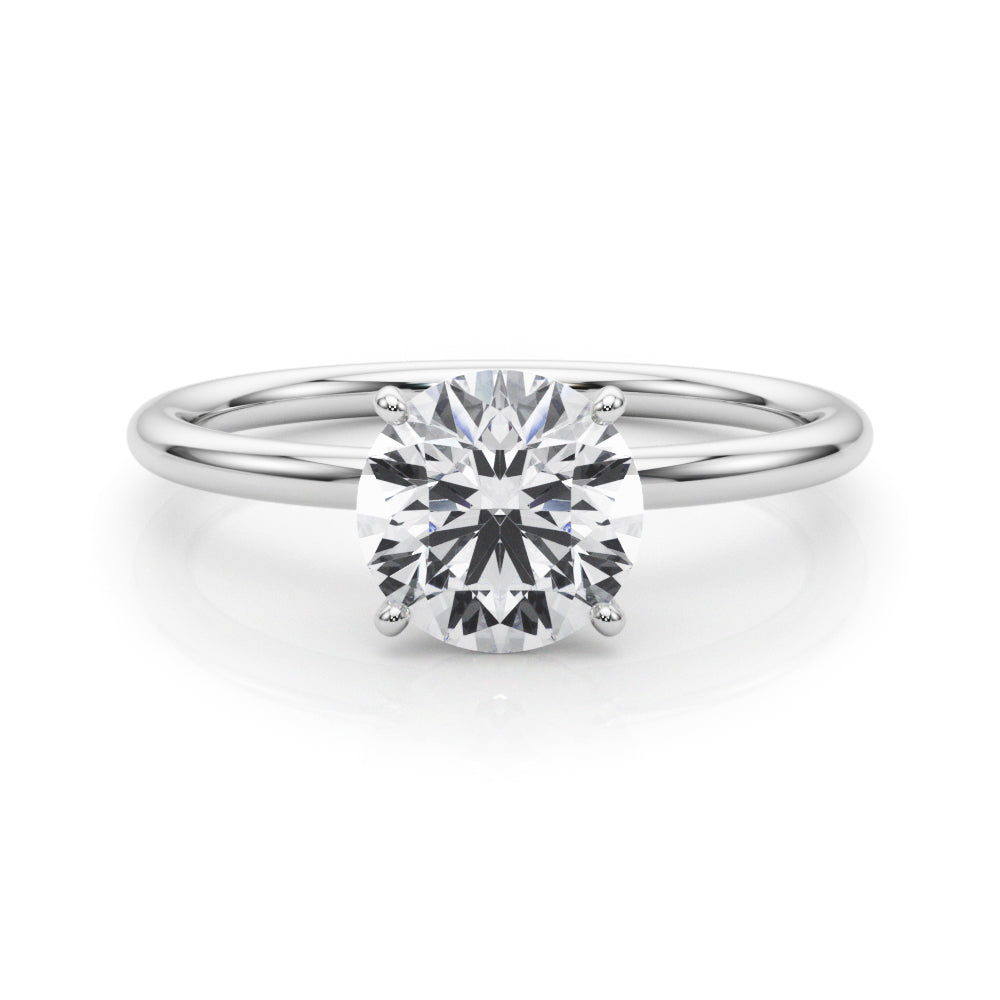3 ct Round Lab Grown Diamond Engagement Ring Setting in 14K White Gold