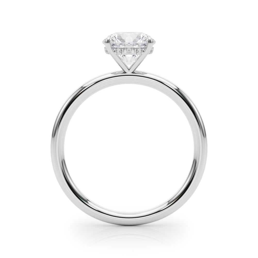 3 ct Round Lab Grown Diamond Engagement Ring Setting in 14K White Gold