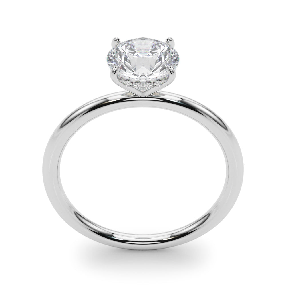 3 ct Round Lab Grown Diamond Engagement Ring Setting in 14K White Gold