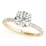 2 ct Round Lab Grown Diamond Engagement Ring Setting in 14K Yellow Gold