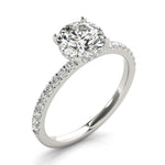 1 ct Round Lab Grown Diamond Engagement Ring Setting in 14K White Gold