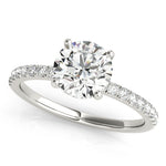 1 ct Round Lab Grown Diamond Engagement Ring Setting in 14K White Gold