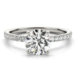 1 ct Round Lab Grown Diamond Engagement Ring Setting in 14K White Gold