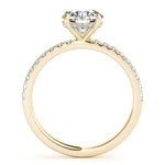 2 ct Round Lab Grown Diamond Engagement Ring Setting in 14K Yellow Gold