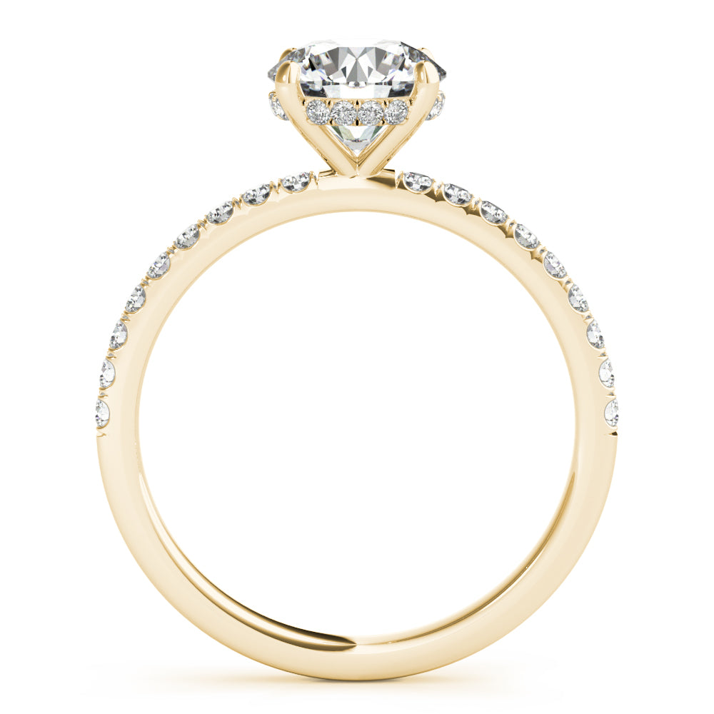 2 ct Round Lab Grown Diamond Engagement Ring Setting in 14K Yellow Gold