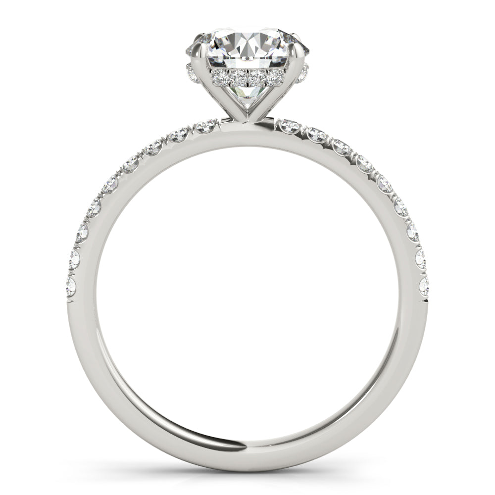 1 ct Round Lab Grown Diamond Engagement Ring Setting in 14K White Gold
