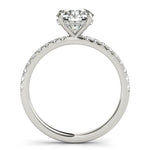 1 ct Round Lab Grown Diamond Engagement Ring Setting in 14K White Gold