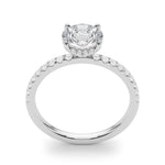1 ct Round Lab Grown Diamond Engagement Ring Setting in 14K White Gold