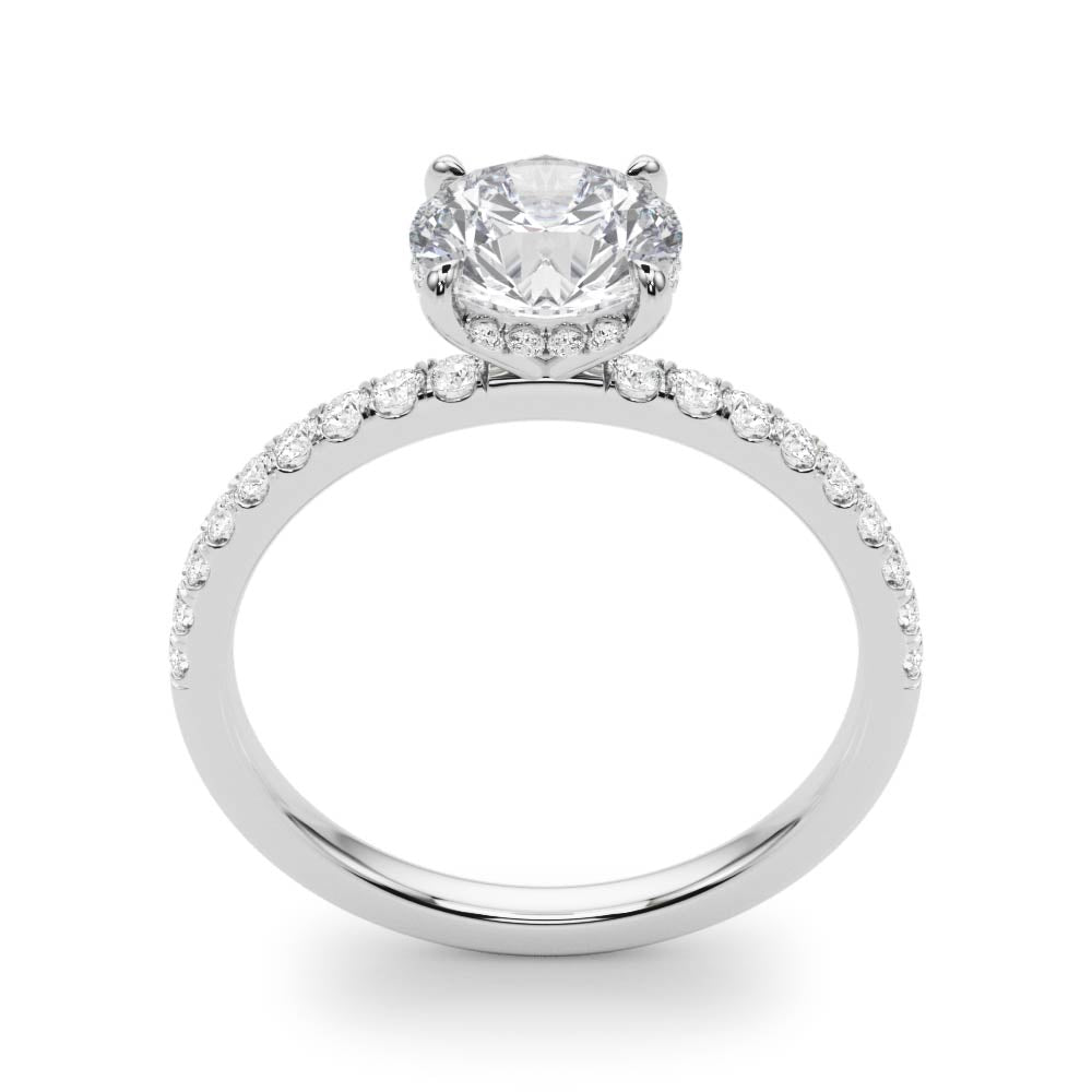 1 ct Round Lab Grown Diamond Engagement Ring Setting in 14K White Gold