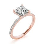Princess Cut Hidden Halo Lab Grown Diamond Engagement Ring - VS1 D/E/F | 14K & 18K Gold | 14K Yellow Gold | Princess Cut Lab Diamond | Picasso Gold & Diamond Chicago