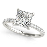 Princess Cut Hidden Halo Lab Grown Diamond Engagement Ring - VS1 D/E/F | 14K & 18K Gold | 14K White Gold | Princess Cut Lab Diamond | Picasso Gold & Diamond Chicago