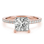 Princess Cut Hidden Halo Lab Grown Diamond Engagement Ring - VS1 D/E/F | 14K & 18K Gold | 14K Yellow Gold | Princess Cut Lab Diamond | Picasso Gold & Diamond Chicago