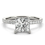 Princess Cut Hidden Halo Lab Grown Diamond Engagement Ring - VS1 D/E/F | 14K & 18K Gold | 14K Rose Gold | Princess Cut Lab Diamond | Picasso Gold & Diamond Chicago