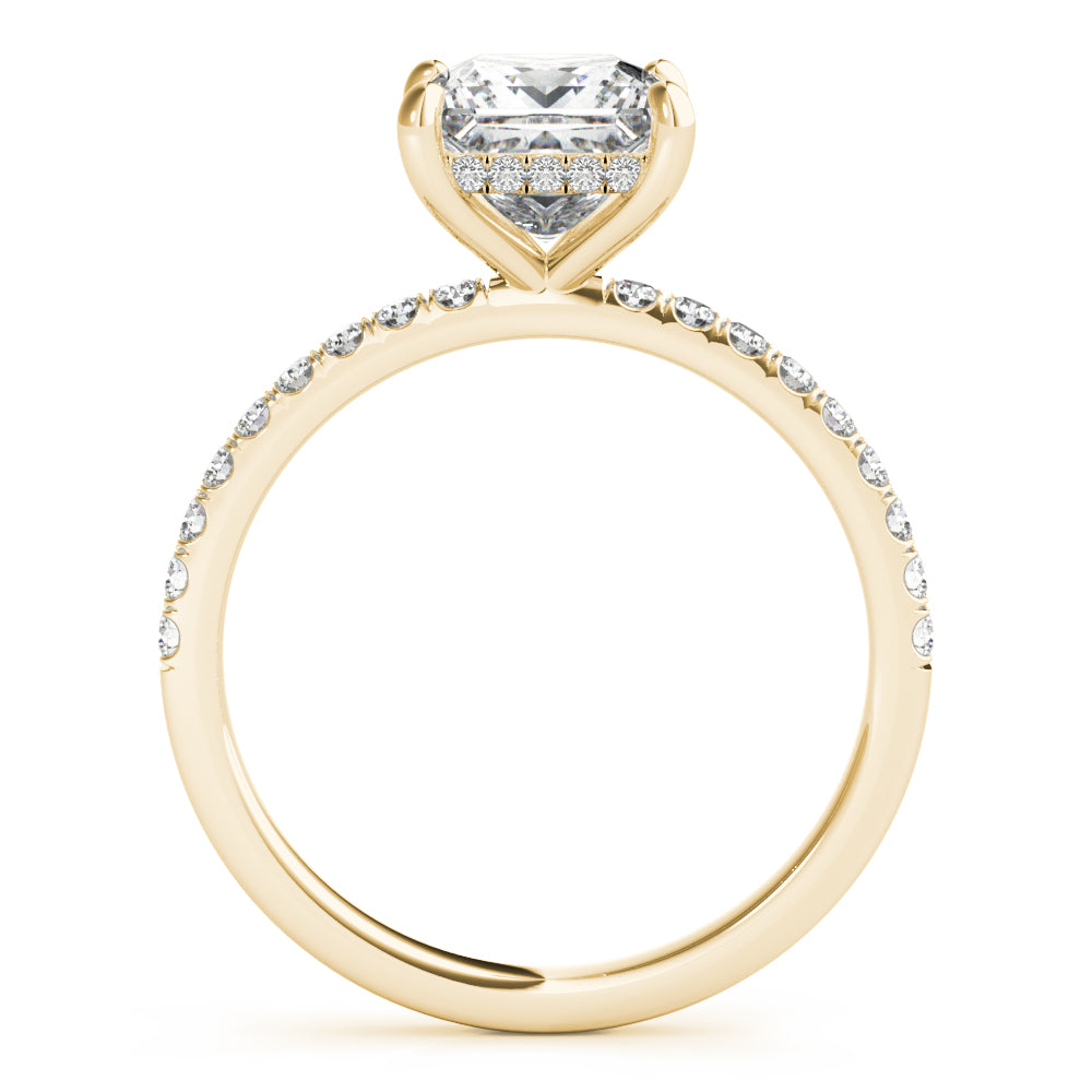 Princess Cut Hidden Halo Lab Grown Diamond Engagement Ring - VS1 D/E/F | 14K & 18K Gold | 14K Rose Gold | Princess Cut Lab Diamond | Picasso Gold & Diamond Chicago
