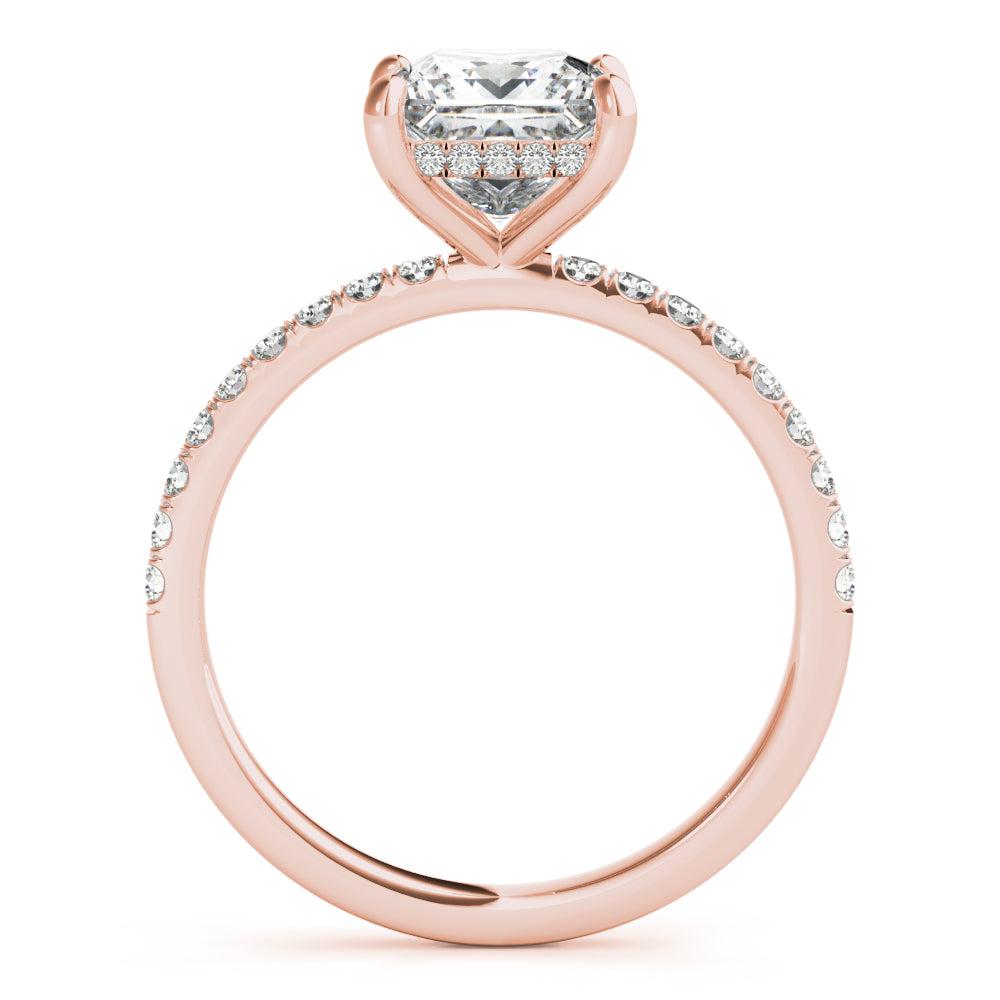 Princess Cut Hidden Halo Lab Grown Diamond Engagement Ring - VS1 D/E/F | 14K & 18K Gold | 14K Rose Gold | Princess Cut Lab Diamond | Picasso Gold & Diamond Chicago