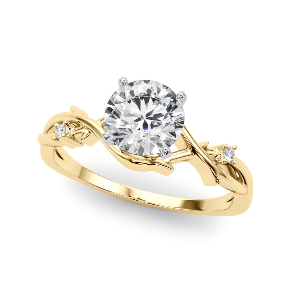 Round Twisted Shank Lab Grown Diamond Engagement Ring - VS1 D/E/F | 14K & 18K Gold | 14K White Gold | Round Lab Diamond | Picasso Gold & Diamond Chicago