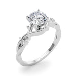 Round Twisted Shank Lab Grown Diamond Engagement Ring - VS1 D/E/F | 14K & 18K Gold | 14K Rose Gold | Round Lab Diamond | Picasso Gold & Diamond Chicago