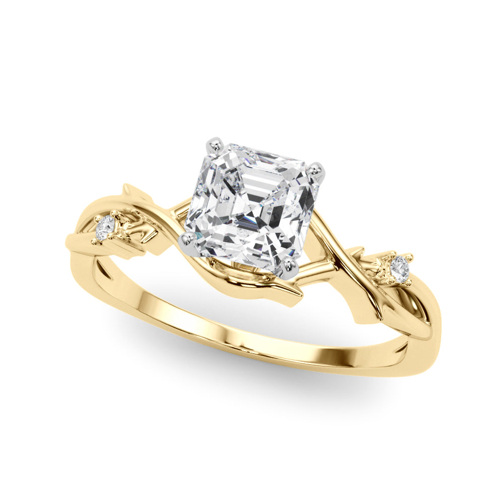 Round Twisted Shank Lab Grown Diamond Engagement Ring - VS1 D/E/F | 14K & 18K Gold | 14K Rose Gold | Round Lab Diamond | Picasso Gold & Diamond Chicago