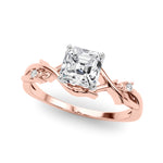Round Twisted Shank Lab Grown Diamond Engagement Ring - VS1 D/E/F | 14K & 18K Gold | 18K White Gold | Round Lab Diamond | Picasso Gold & Diamond Chicago