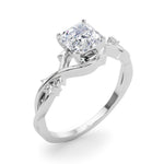 Round Twisted Shank Lab Grown Diamond Engagement Ring - VS1 D/E/F | 14K & 18K Gold | 18K Yellow Gold | Round Lab Diamond | Picasso Gold & Diamond Chicago