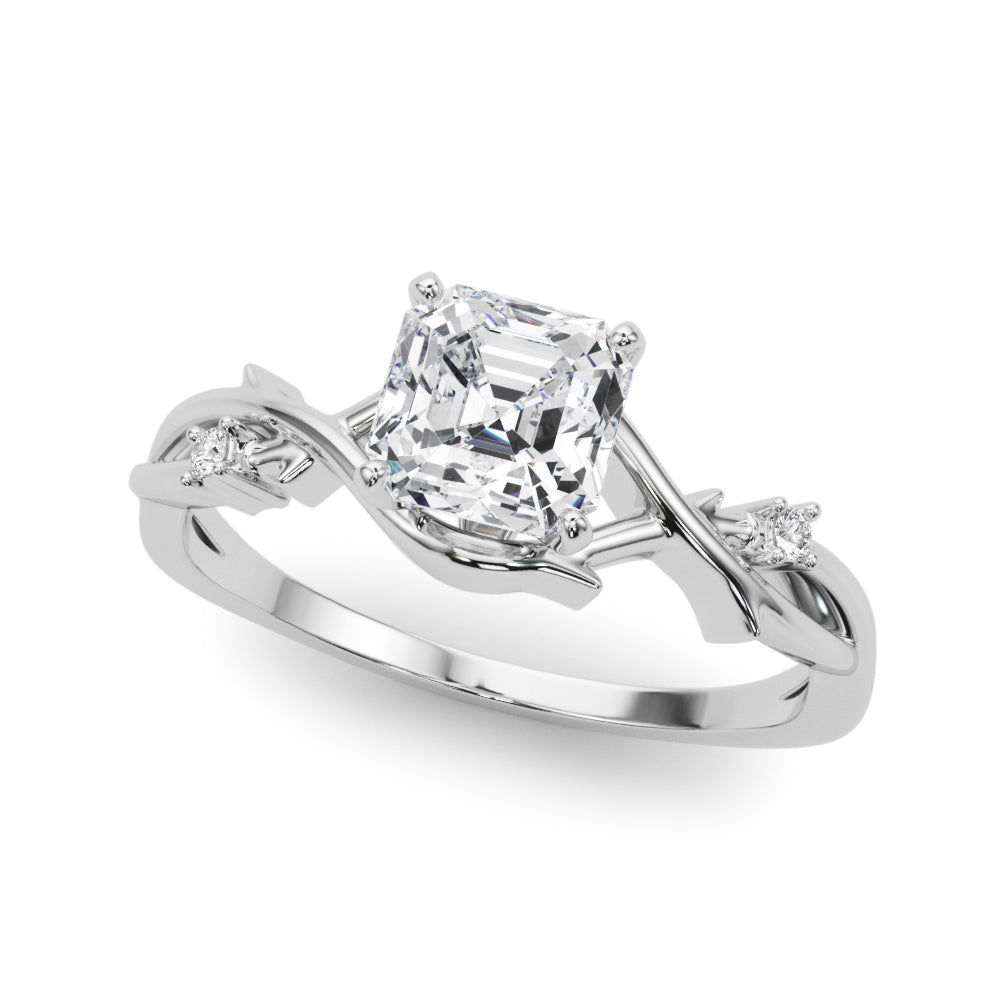 Round Twisted Shank Lab Grown Diamond Engagement Ring - VS1 D/E/F | 14K & 18K Gold | 18K Yellow Gold | Round Lab Diamond | Picasso Gold & Diamond Chicago